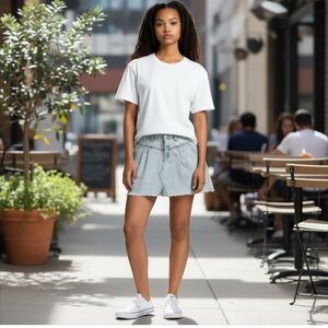 Free People Sidecar Frayed Denim Mini Skirt SZ 29 NWT‎